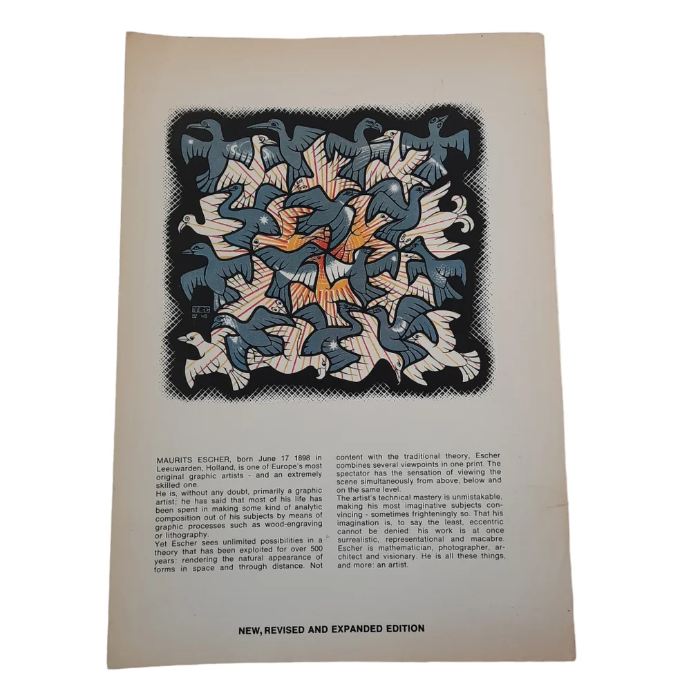 1971 THE GRAPHIC WORK OF MC ESCHER Artist Illusion Staircase Pattern Math Book - Picture 2 of 9